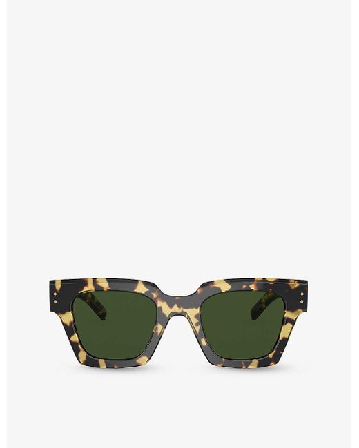 Dolce & Gabbana Green Dg4413 Square-frame Acetate Sunglasses