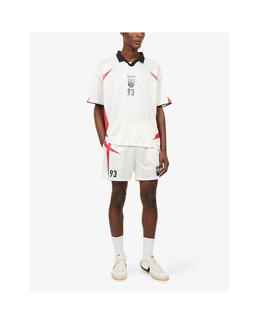 Represent Red Spike Football Graphic-Print Cotton T-Shirt for men