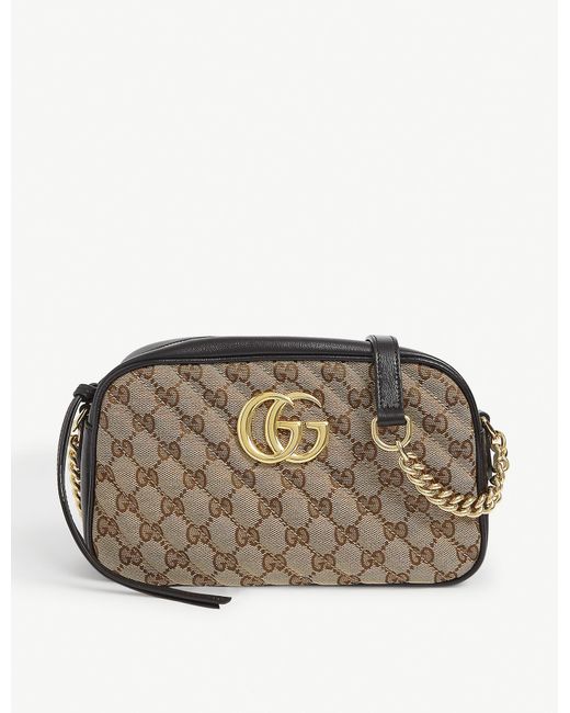 Gucci Natural GG Marmont Small Shoulder Bag