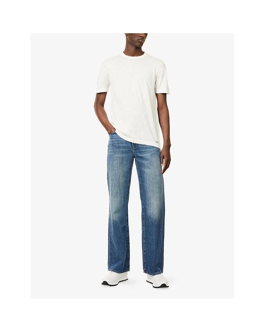 Jonathan Simkhai White Nathan Short-Sleeve Silk-Blend Knitted T-Shirt