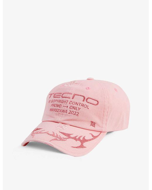 MISBHV Techno Brandembroidered Cottontwill Baseball Cap in Pink Lyst