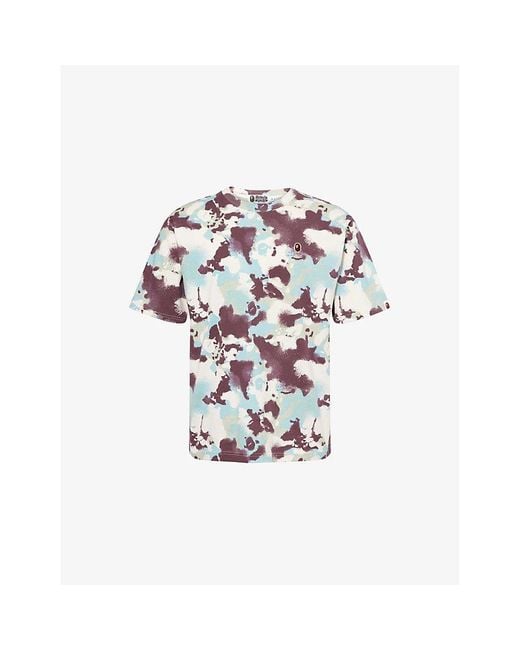 A Bathing Ape White Map Camo One Point Short-Sleeve Cotton-Jersey T-Shirt for men