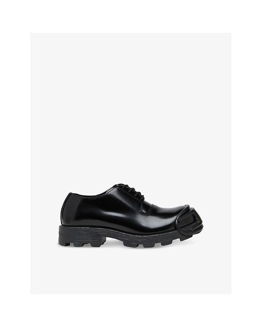 DIESEL Black D-Hammer So D Leather Shoes for men
