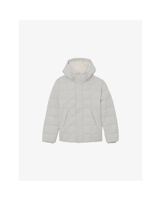 Reiss White Klause Borg-Lined Quilted Puffer Jacket for men