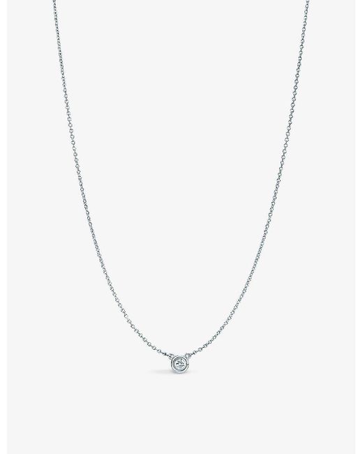 Tiffany & Co White Elsa Peretti® Diamonds By The Yard Sterling And Diamond Necklace