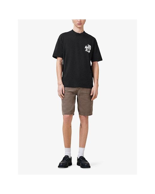 AllSaints Black Orlando Crewneck Cotton T-Shirt for men