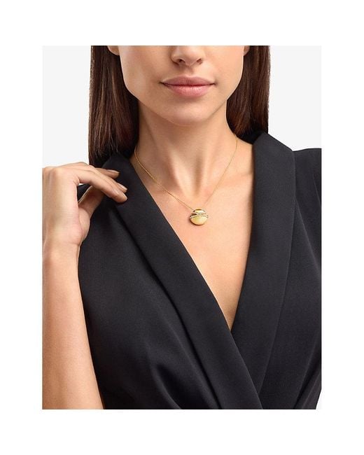BVLGARI Metallic Cabochon 18Ct- And 0.55Ct Pavé-Diamond Pendant Necklace
