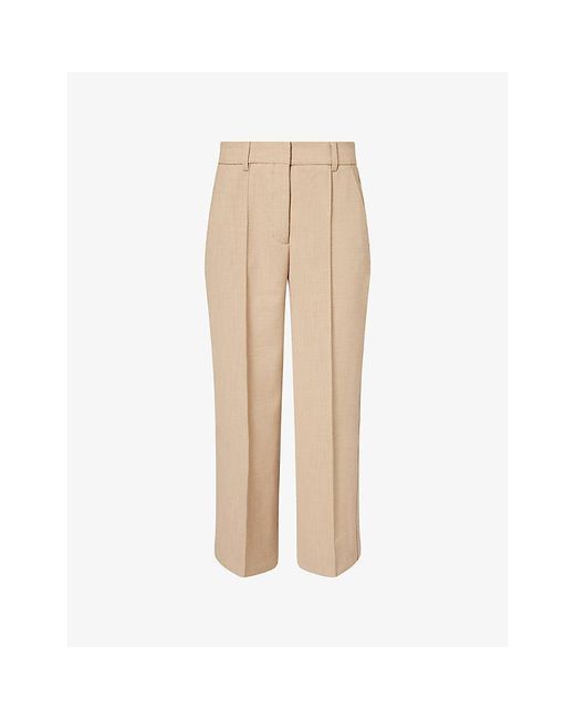 ME+EM Natural Tailored Cropped-Leg Woven Trousers