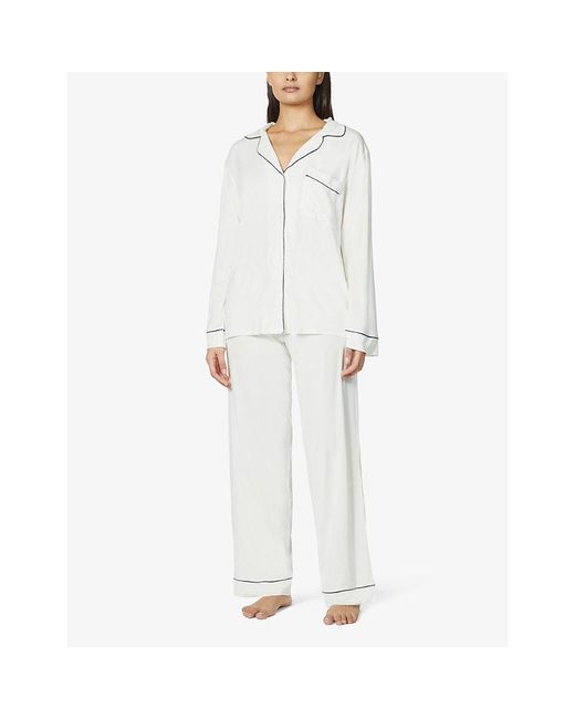 Eberjey White Gisele Jersey Pyjama Set