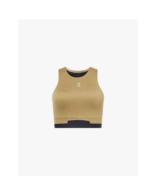 On Shoes Natural Train 2-In-1 Crop Workout Top