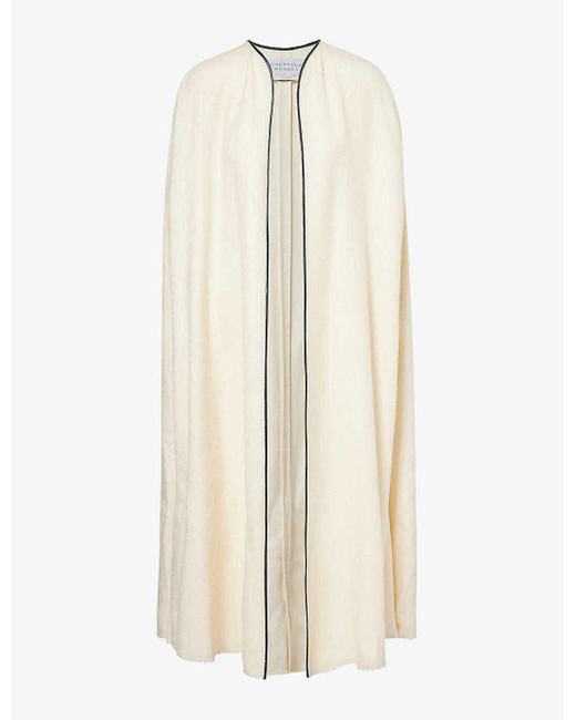Gabriela Hearst White Corinth Dropped-shoulder Relaxed-fit Silk And Wool-blend Cape