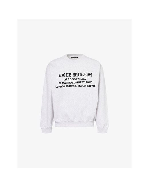 Cole Buxton White Art Department Text-Print Cotton Sweatshirt for men