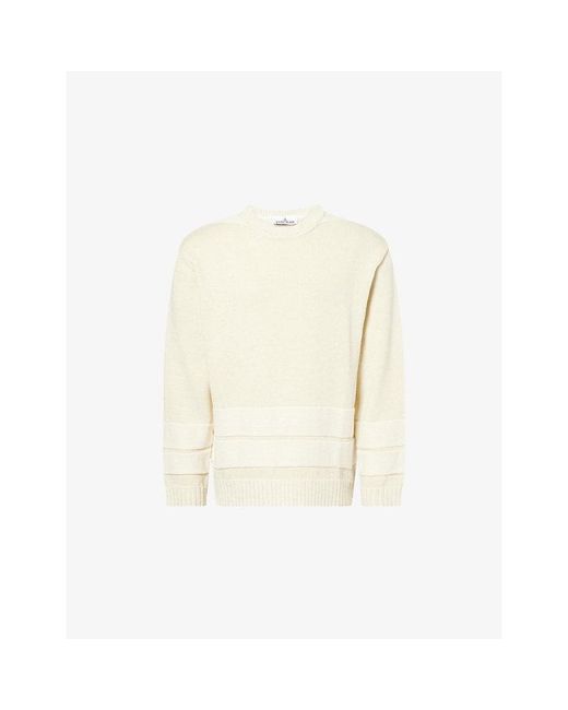 Stone Island Natural Marina Logo Cotton-And-Linen Jumper for men