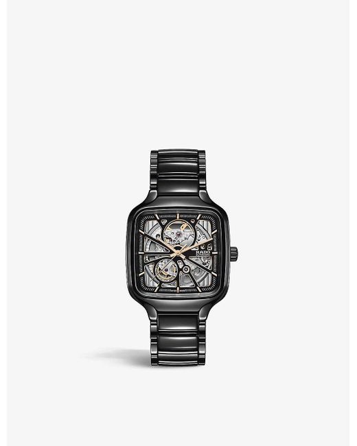 Rado Mens Black R27086162 True Square Automatic Open Heart Watch for Men -  Lyst