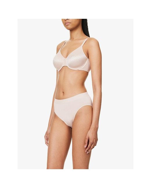 Wacoal White Back Appeal Polka-Dot Soft-Cup Stretch-Woven Bra