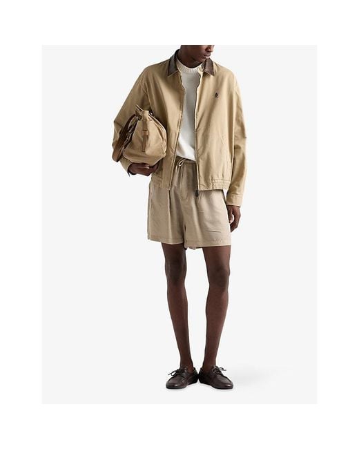 Prada Natural Logo-Patch Silk-Blend Bermuda Shorts for men