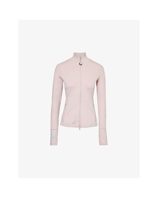 Adidas By Stella McCartney Pink Training Graphic-print Stretch-recycled-polyester Top