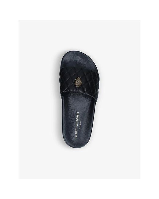 Kurt Geiger Black Meena Eagle Rubber Sliders