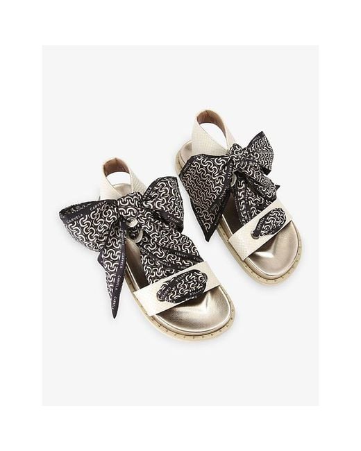 Carvela Kurt Geiger White Sorrento Scarf Faux-Leather Sandals