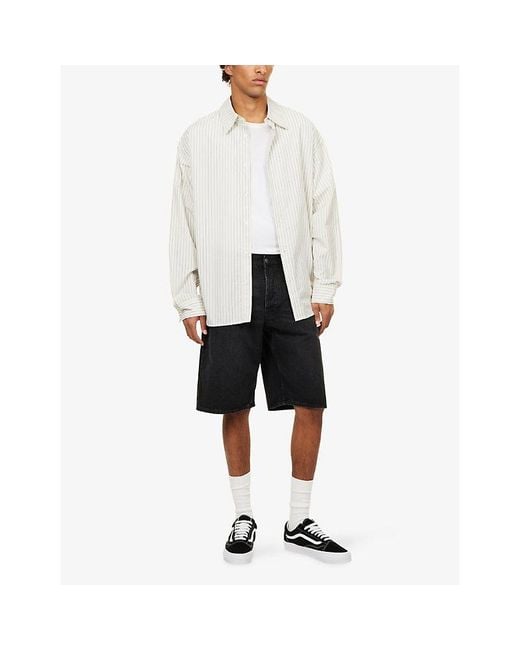 Nudie Jeans Blue Zeb Mid-Rise Cotton Denim Shorts for men