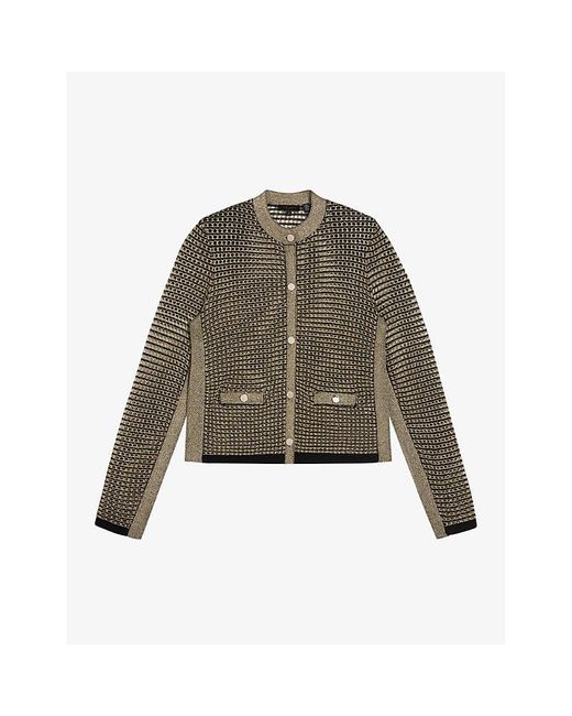 Ted Baker Green Sallyan Metallic-knitted Jacket