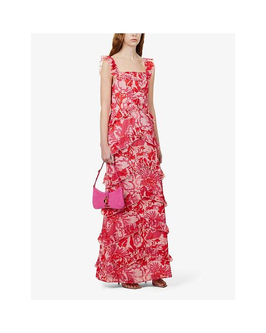 lavish pink ruffle dress