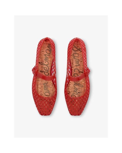 Sam Edelman Red Michaela Jelly Mary Jane Flats