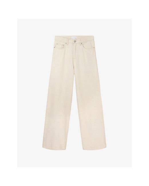 The White Company White The Company Kingston Wide-Leg Mid-Rise Organic-Cotton Jeans