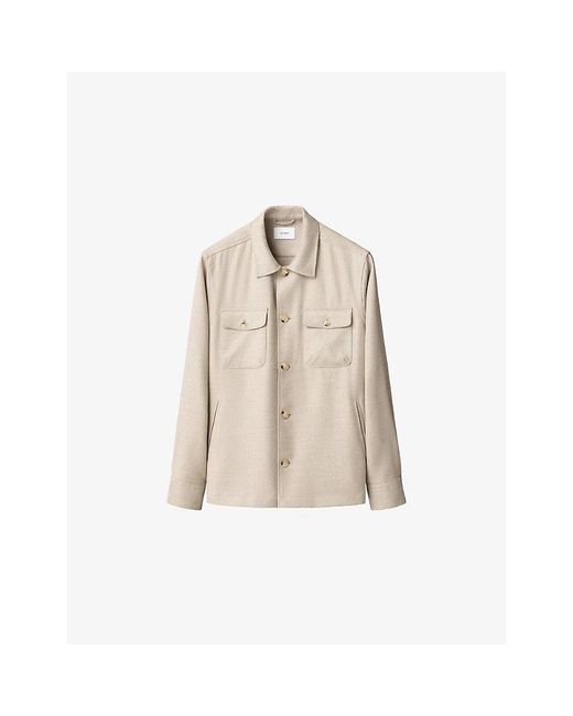 Eton of Sweden Natural Four Pocket Relaxed-Fit Wool And Cashmere Overshirt for men