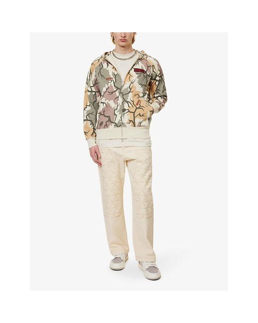 BBCICECREAM White Uflage-pattern Brand-appliqué Zipped Cotton-jersey Hoody X for men