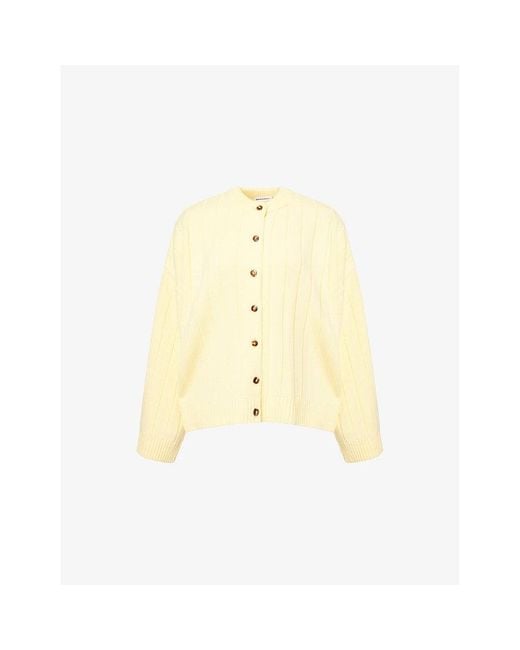 Sisters & Seekers Yellow Bryant Ribbed Knitted Cardigan