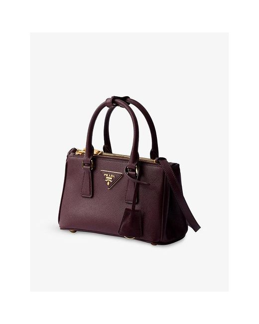 Prada Purple Galleria Mini Leather Tote Bag