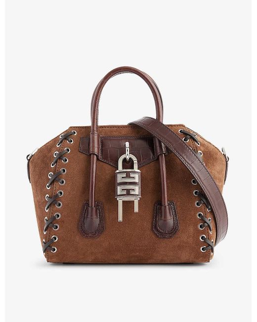 Givenchy Brown Antigoa Lock Leather Top-handle Bag