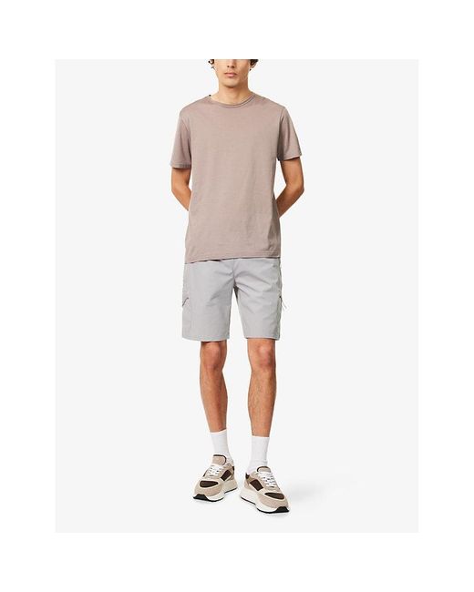 Arne Gray Active Cargo Zip-Pockets Stretch-Woven Shorts for men