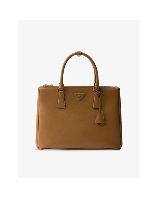 Prada Brown Galleria Large Saffiano-Leather Tote Bag