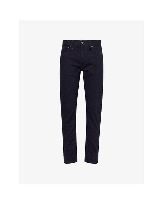 Nudie Jeans Blue Lean Dean Straight-Leg Stretch-Denim Jeans for men