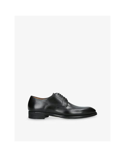 Magnanni Shoes Black Madis Leather Derby Shoes for men