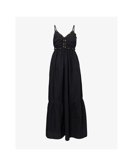 Rails Black Ivana Beaded Cotton Maxi Dress