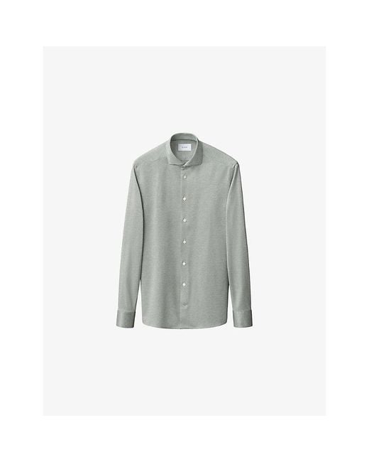 Eton of Sweden Gray Filo Di Scozia Contemporary-Fit Cotton-Knit Shirt for men
