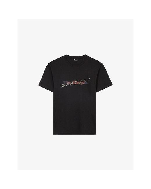 The Kooples Black Branded Short-Sleeved Cotton-Jersey T-Shirt for men