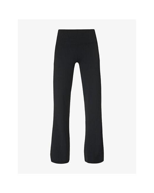 Sweaty Betty Black All Day 30-Inch Wide-Leg Jersey Trousers