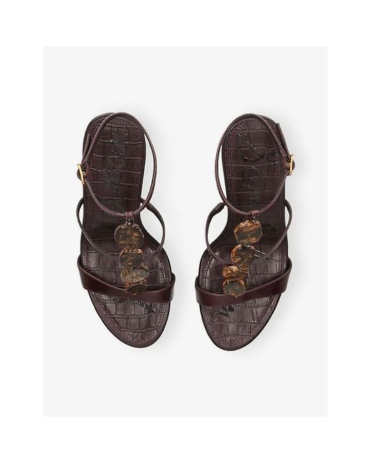 Sam Edelman Brown Massey Wedge Heeled Leather Sandals