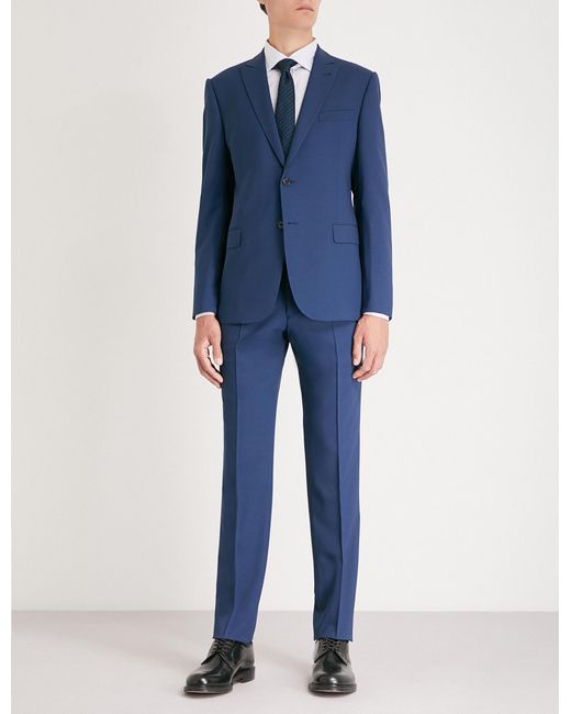 Emporio Armani Blue M-line Stretch-wool Suit for men
