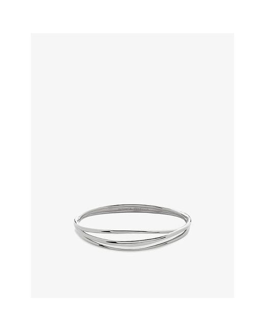 Monica Vinader White Nura Wrap Sterling- Bangle