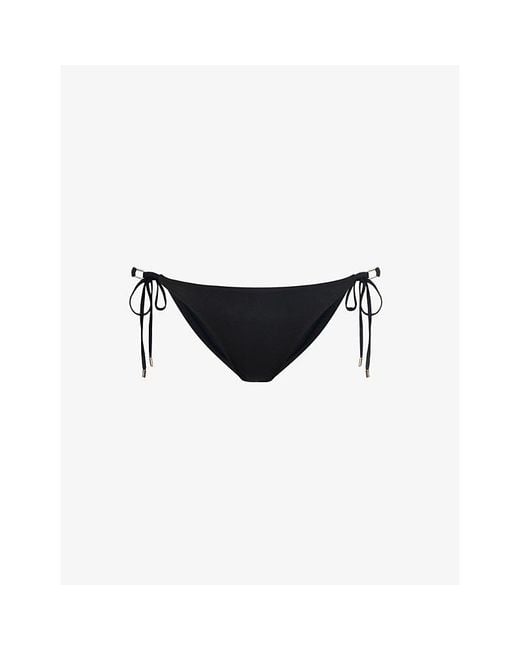 Melissa Odabash Black Cancun Self-Tie Mid-Rise Bikini Bottoms