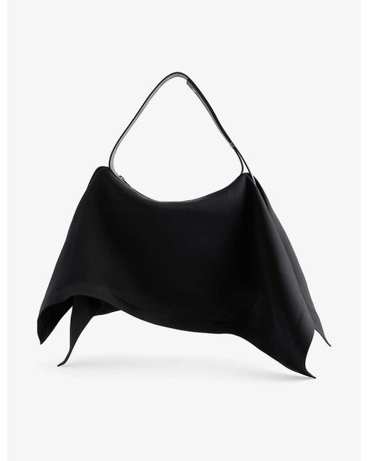 Issey Miyake Black Enveloping Square Woven Shoulder Bag