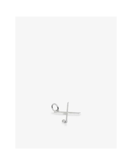 Monica Vinader White Solitaire Diamond Initial X Sterling- And 0.035Ct Lab-Grown Diamond Pendant