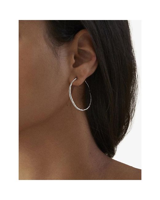 Monica Vinader Metallic Mv Siren Muse Medium Sterling- Hoop Earrings