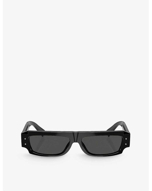 Dolce & Gabbana Black Dg4458 Rectangle-frame Acetate Sunglasses