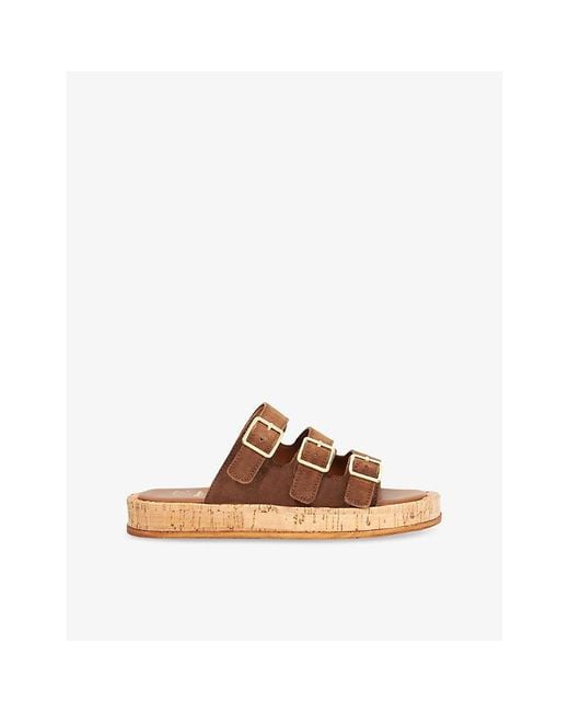 Dune Brown Lures Leather Sandals